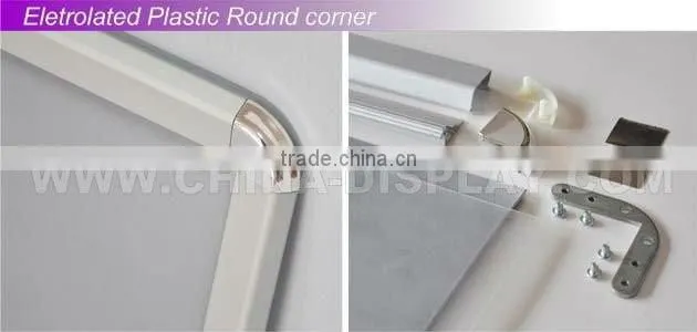 Aluminium snap edge frame sign flip open snap frame wall mounted frames