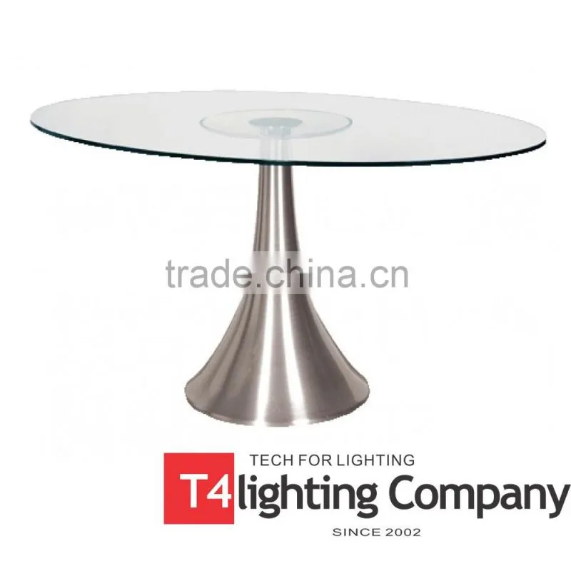 Modern wholesale dinning room stainless steel tulip table base for glass