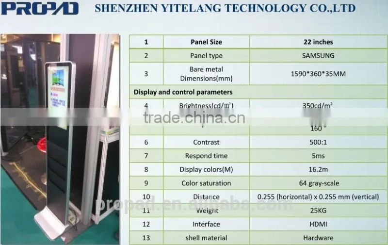 2015 cheap 22 inch standing LCD advertising display magazine lcd