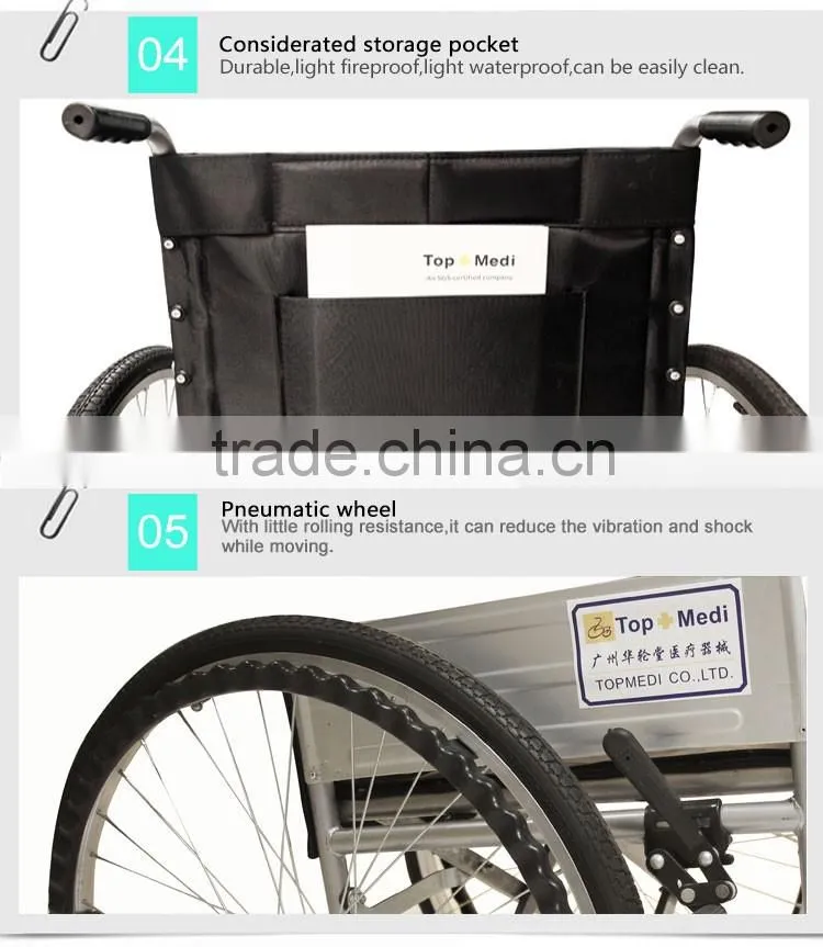 flixed double cross support steel wheelchair with footrest and armrest
