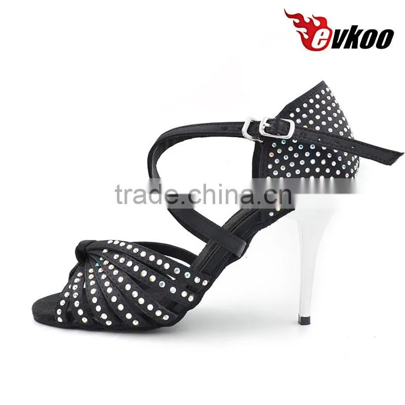 8.5cm high heel Black satin shiny dance shoe covers
