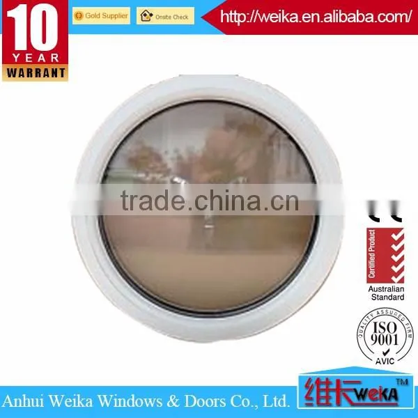 Aluminum profile garden toilet fixed shaped round glass window