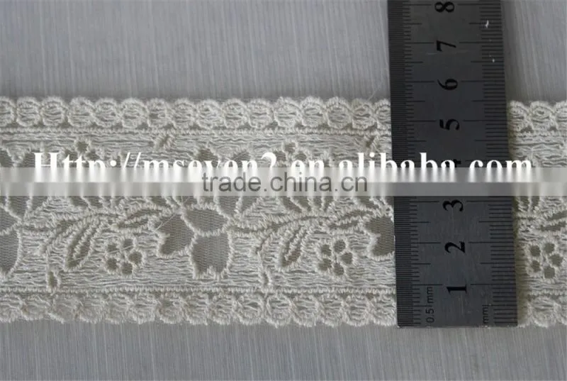 lastest product flower natural tulle cotton lace in 5.5cm for wholesale