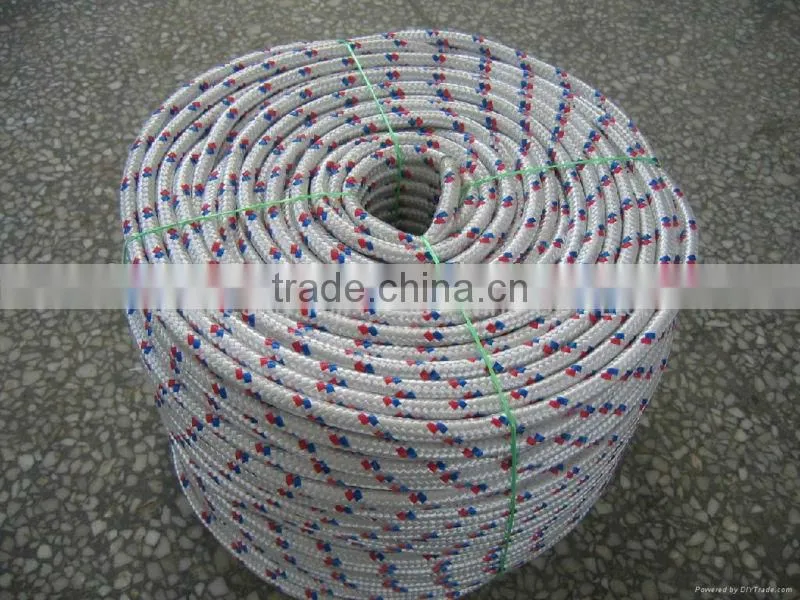 PP diamond braid rope with non-woven core