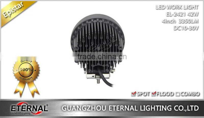 42W 4in round truck tractor excavator crane truck motorcycle ATV UTV high power spotlight led working lamp