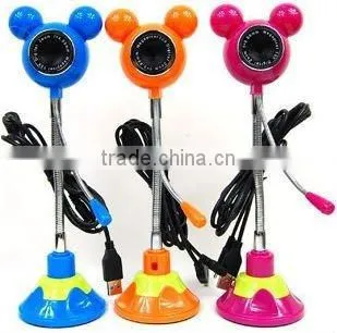 Camera Cute Mikey PC Webcam w/ Gooseneck Suction Mount +Mic