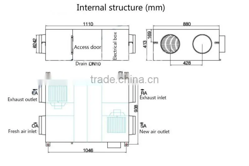 air exchanger with air to air conditioning air recovery systems