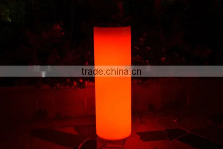 LED cylindrical decoration vase/outdoor decorative planter/ muti-color changing led flower vase