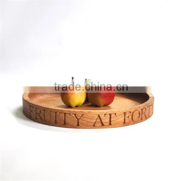 Rounded Wooden Tray Wooden Fruit Plate