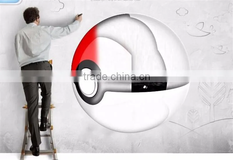 hot new products for 2016 fashion pokemon power bank round ball Pokemon go pokeball night lamp power bank