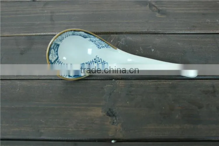 High quality SP-1537 Haonai factory directly big ceramic soup spoon