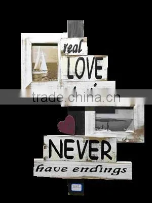 Wooden family tree photo picture frame with printing