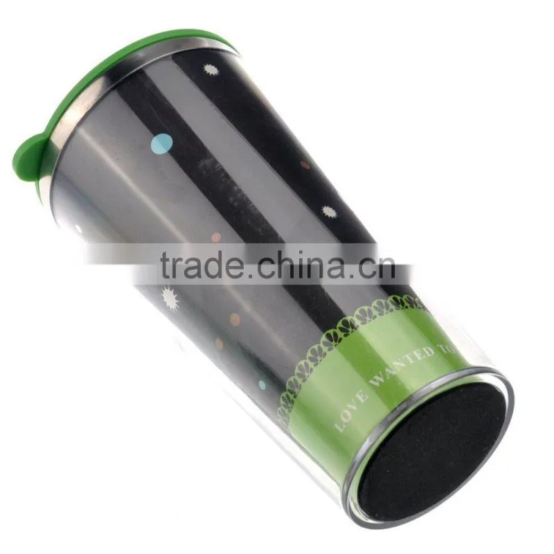 Double-layer Stainless Steel Interior Head sensitive Color changing Mug Cup Coffee Cup with Lid