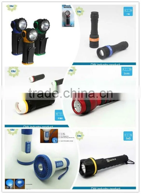 small plastic flashlight with rotary head
