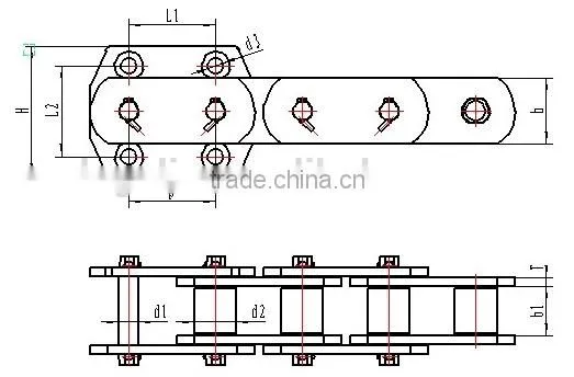 NSE series Large Size cement bucket elevator conveyor chain with attachments