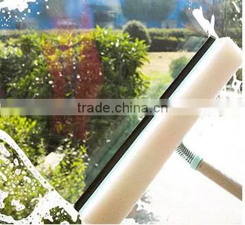 long handled window cleaning foam, squeegee and sponge