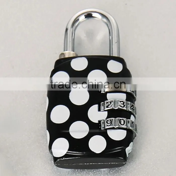 Colored mini 3 digit changing combination decorative lock
