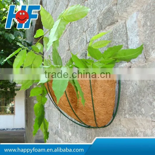 flower hanging basket planter with coconut
