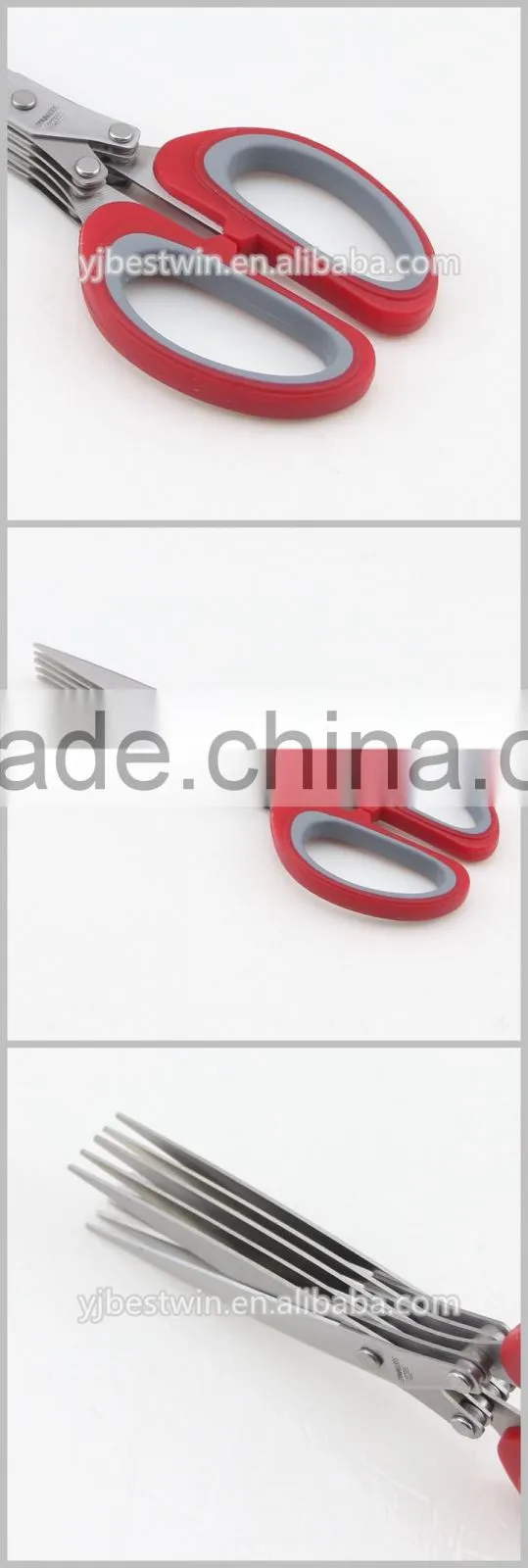 Multifunction Kitchen Tools Ergonomic Design 5 Blades Stainless Steel Scissors