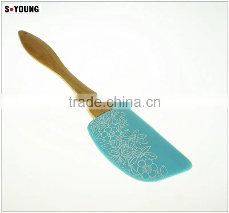 12083 Silicone Spatular scraper Silicone Cream Spatular with wooden Handle
