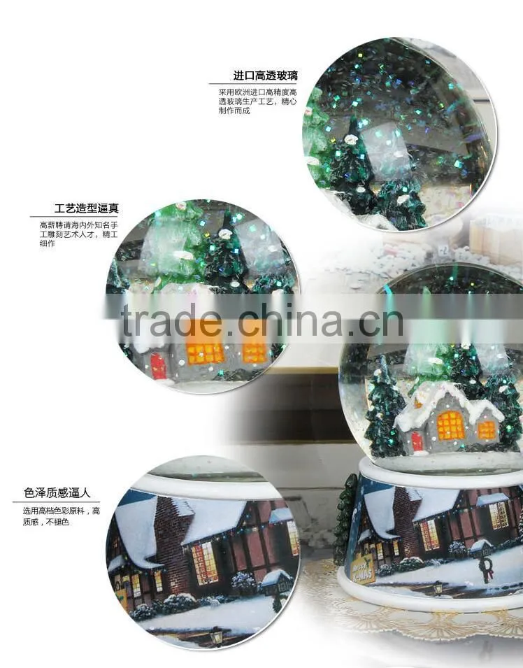 Polyresin Christmas Snow globe decoration snow globe with Music Box