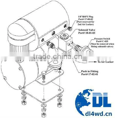 RD101 front differential parts air locker for jeep
