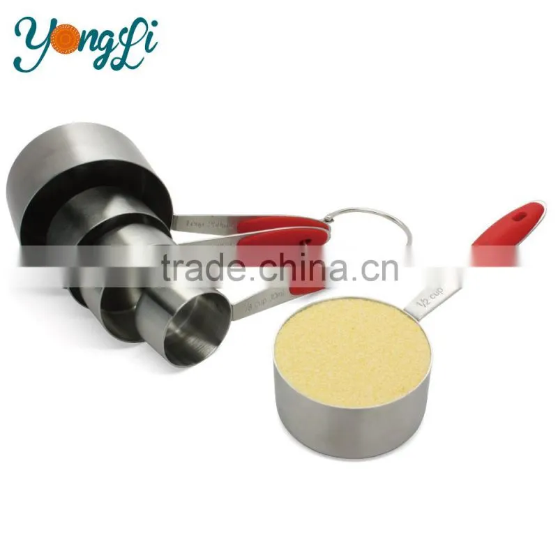 Wholesale Amazon 10-Piece Siliocne Handle For Easy Grip Stainless Steel Measuring Cups And Measuring Spoons Set