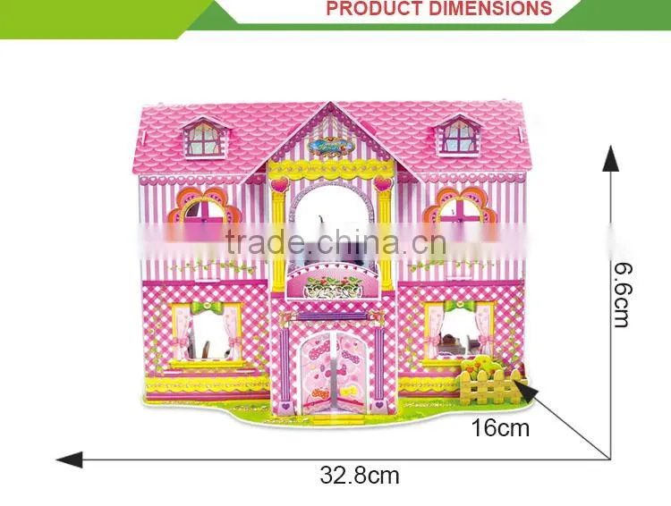 Hot selling children puzzle princess castle house model toy