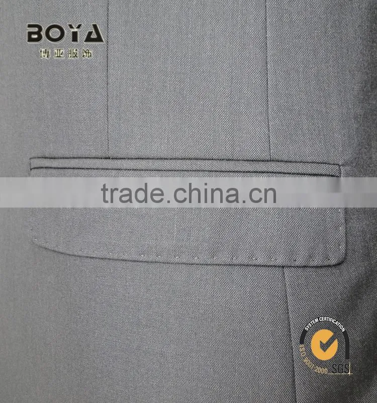2015 new arrival TR grey fabric jacket & blazer for mens with notch lapel men blazer suit