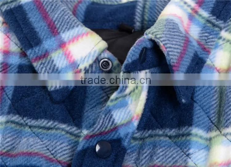 2016 hot sale oem service fashion style polar fleece warm shirt fleece jacket