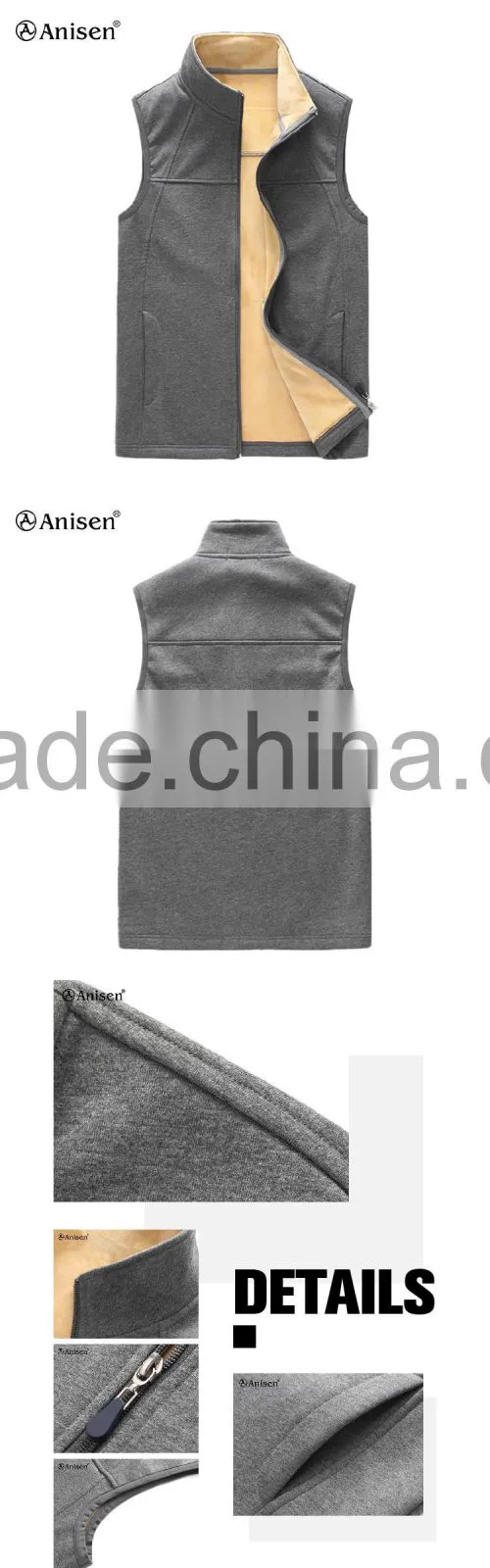 garment manufacture plain micro fleece custom size men vest