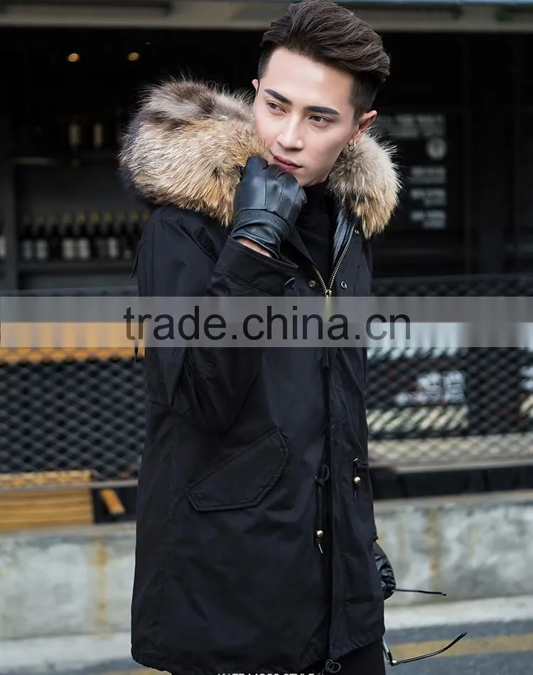 CX-G-P-13 Hot Sale Wholesale Winter Coat Real Raccoon Fur Lining Fur Parka