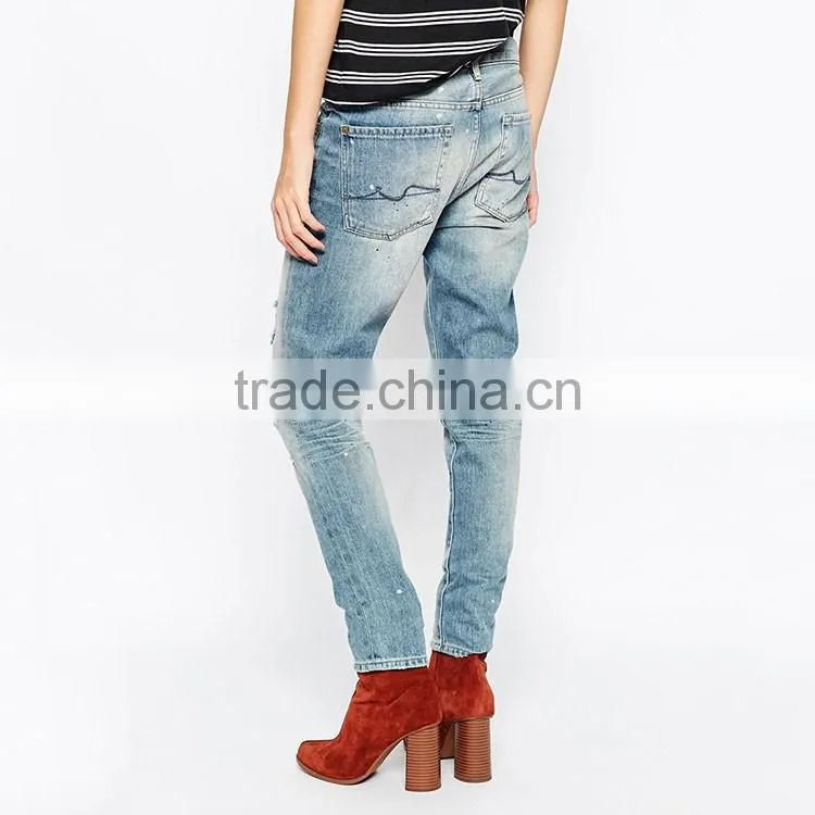 best selling hip hop ripped style latest design jeans pants for girl