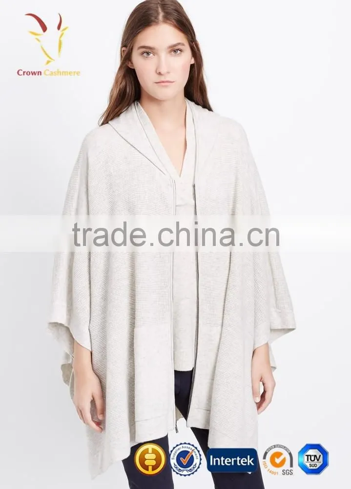 Ladies Knitting Pattern Hooded Knitted Sweater,Hooded Wool Crochet Poncho