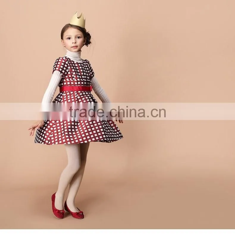 2017 high quality one piece design spring summer short sleeve baby girl party dress children frocks designs