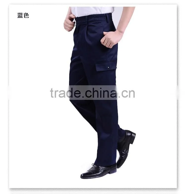 Juqian 2016 factory price new mens working uniform poly cotton cheap cargo uniform work pants with side pockets