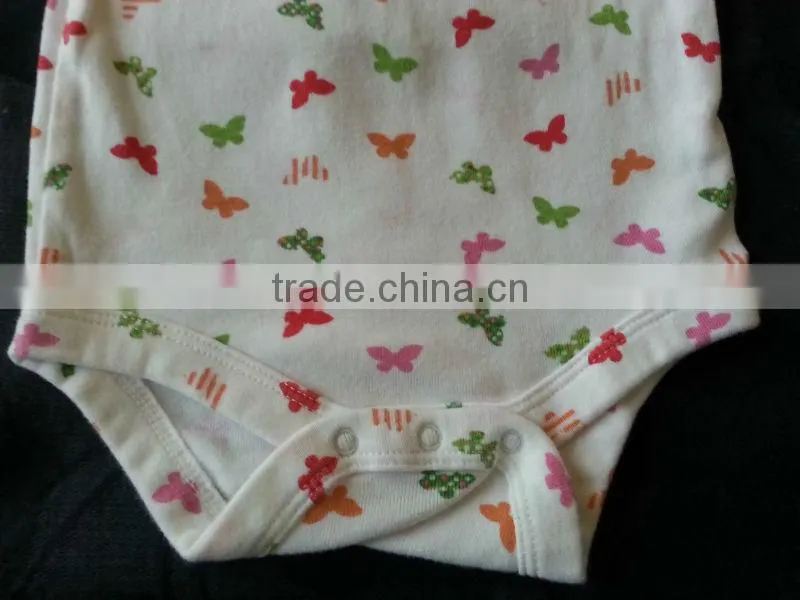 Plain Butterfly Baby Girl Bodysuits Cotton Rompers