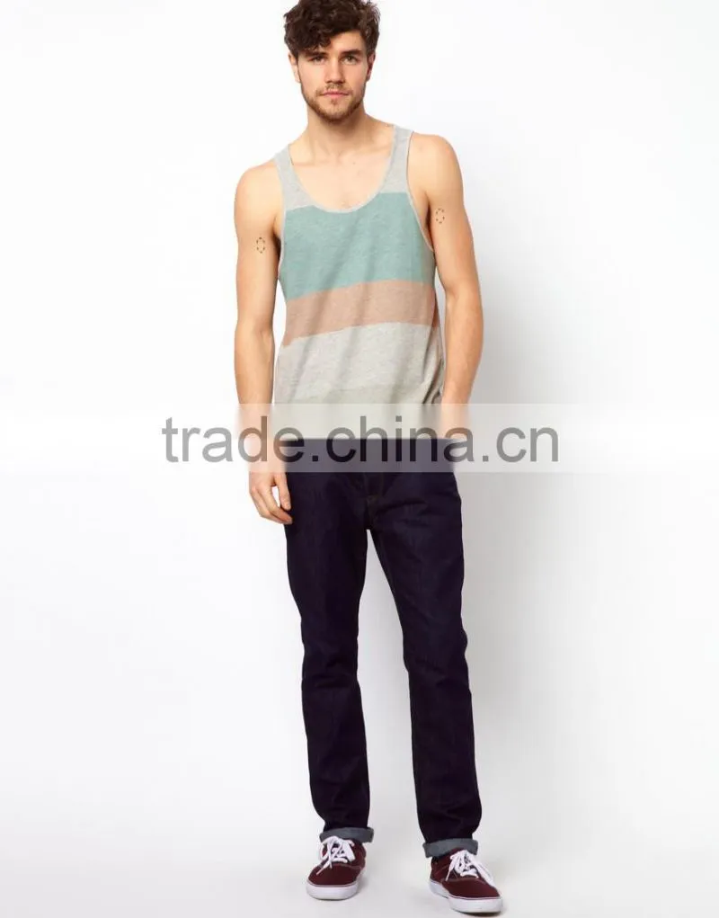 Racer Back Stripe Tank Top
