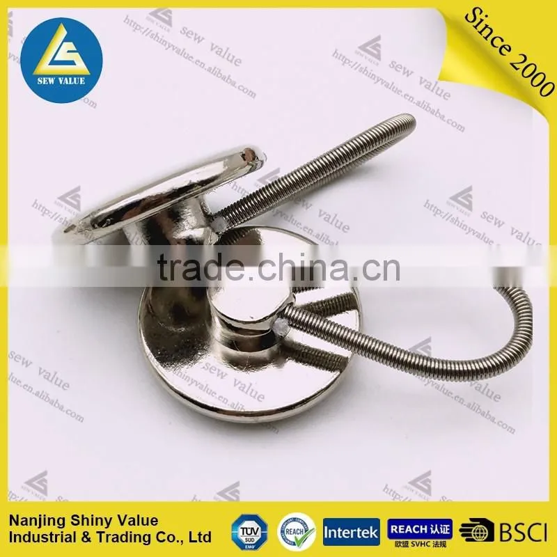 Different sizes custom packing cheap metal button collar extenders with pit on surface for quick fitting