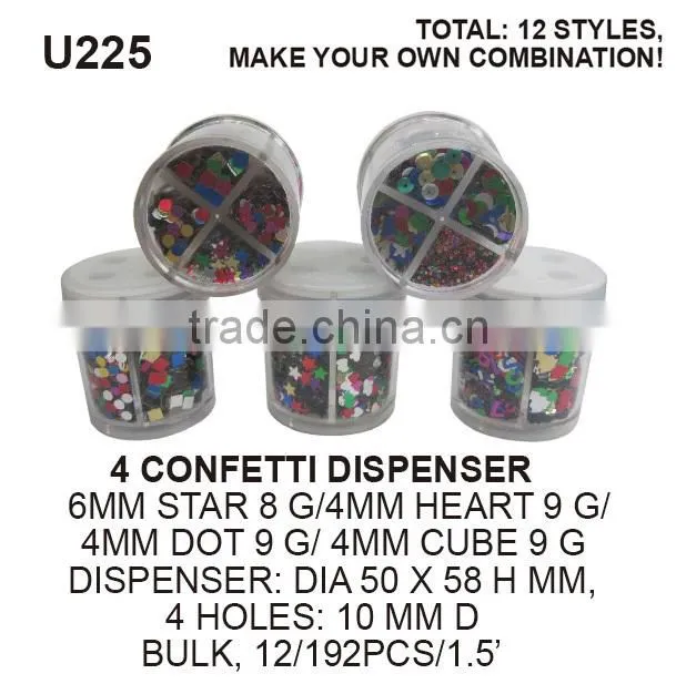 4 COLOR 9G POLYESTER GLITTER POWDER SET