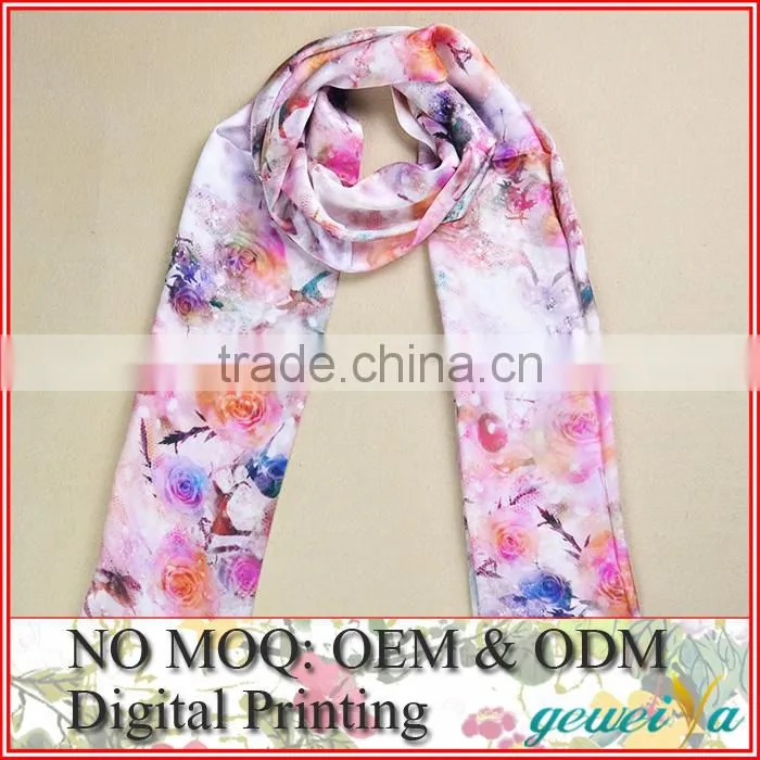OEM Digital Printed Silk Bali Scarf