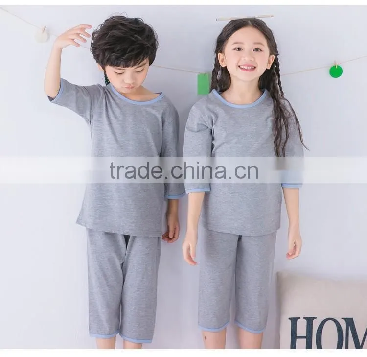 Wholesale childrens pajamas summer kinds sleepwear latest 100%cotton kids pajamas