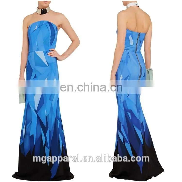 2016 Fashion off shoulder cotton-blend evening gown ,evening dress for women