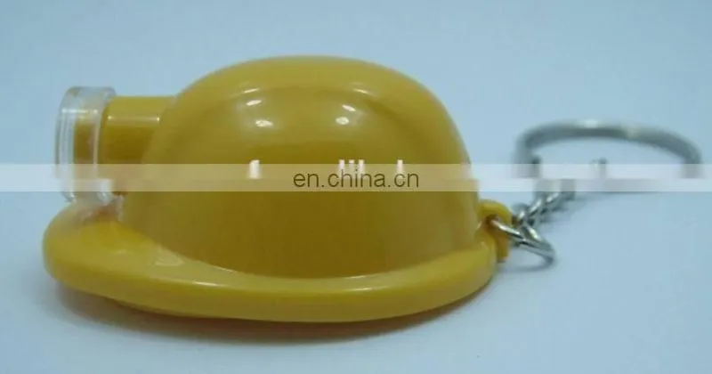 MCH-2273 New arrival wholesale cheap hlemet safely hat keychain helmet safely LED hat keychain