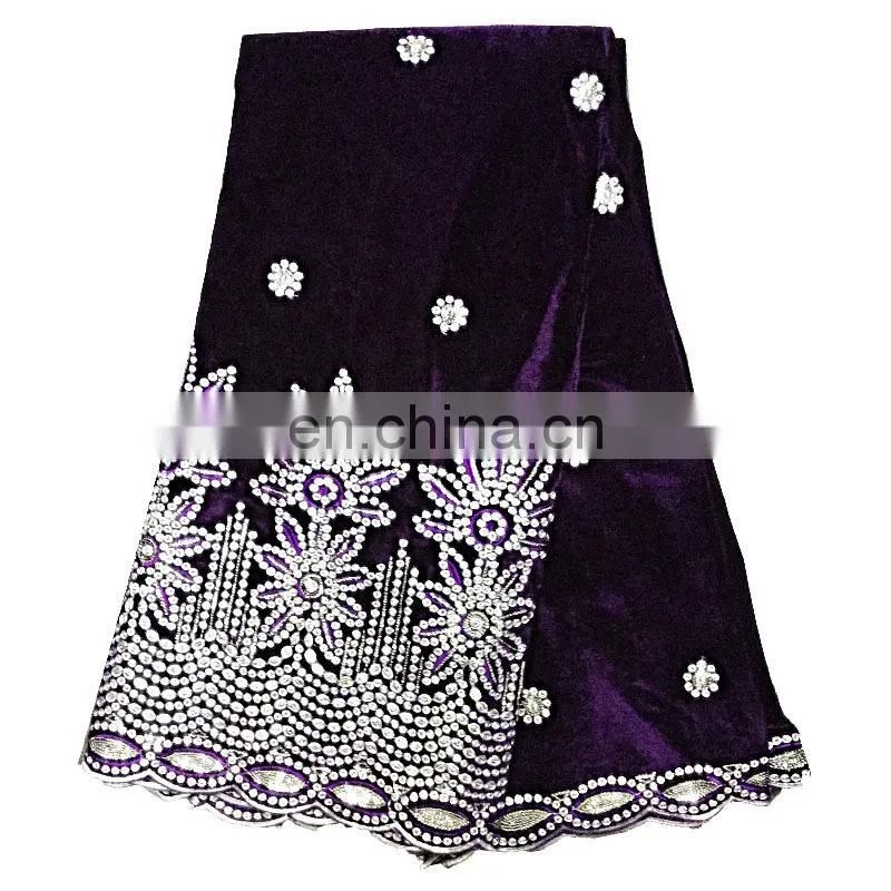 High quality fashion Embroidered lace swiss Pattern African velvet lace fabric .VL41200510