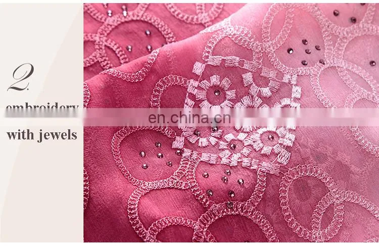 Lingshang spring and autumn embroidery silk scarf women's gradient color scarves&wraps