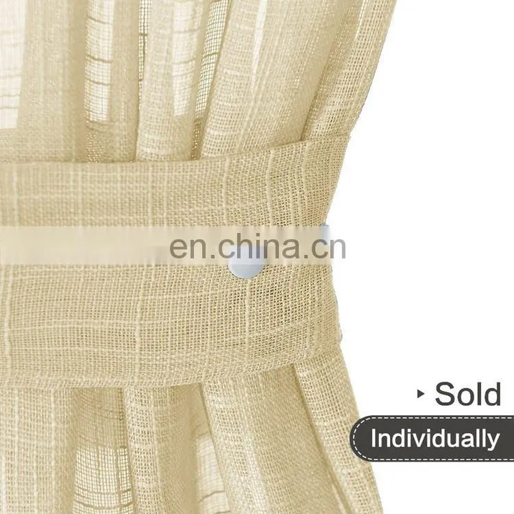 2019 Latest Linen Textured turkish rideaux salon voile curtains linen curtains with polyester voile