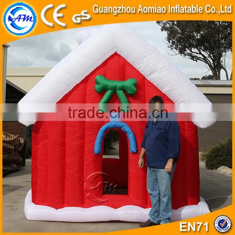 Hot sale red inflatable house inflatable christmas santa house
