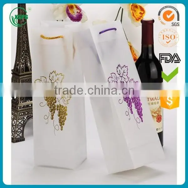 Eco-friendly Plastic Pvc Flat Bottom Decorative Wine Bag