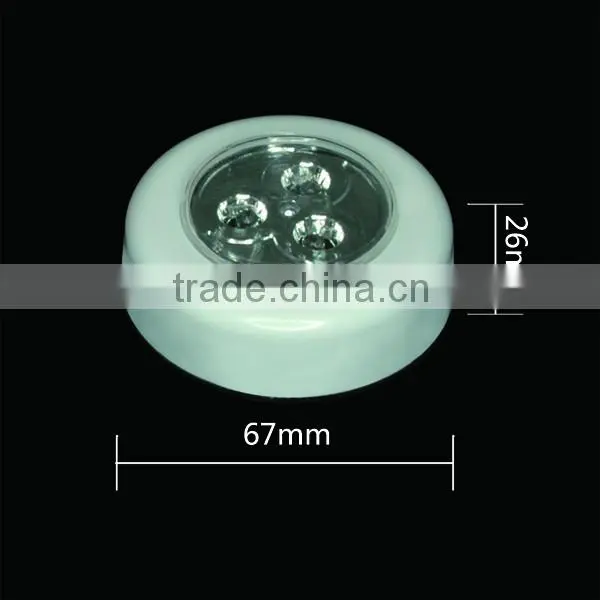 Stick On Night Light Lamp 3 super white led workshop use battery operated push button switch light